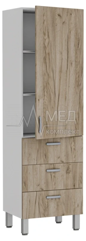 Шкаф одностворчатый 3 ящика медицинский Меделия М-ШД-60/45 (ЛДСП)
