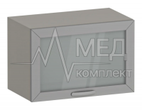 Шкаф навесной с откидной дверкой со стеклом медицинский Меделия М-ШНОс-80 (УЛДСП)