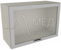 Шкаф навесной с откидной дверкой со стеклом медицинский Меделия М-ШНОс-80 (УДСП)