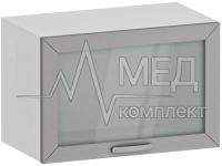 Шкаф навесной с откидной дверкой со стеклом медицинский Меделия М-ШНОс-80 (ДСП с пластиком)