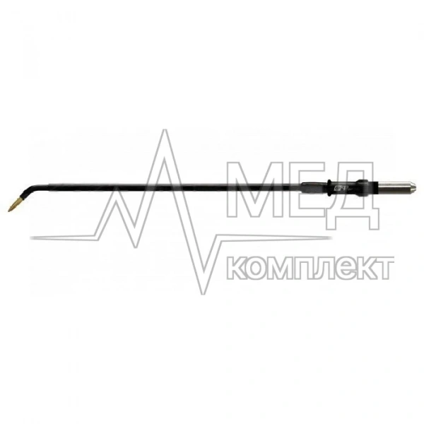 Игольчатый монополярный электрод с широкой иглой загнутый антипригарный ФОТЕК CLEANTips длина 100 мм, разъем 4 мм, нержавеющая сталь