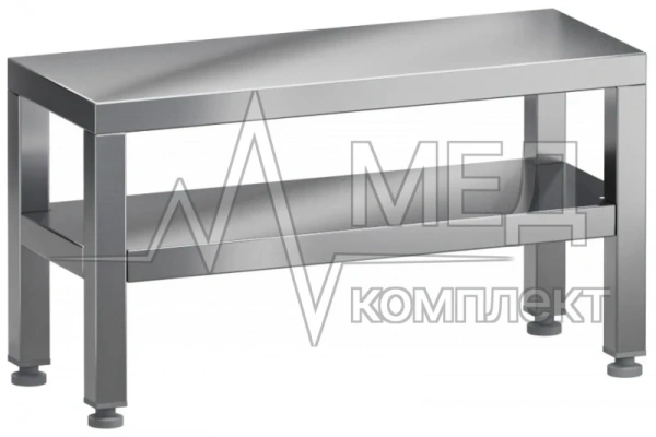 Банкетка с полкой Меделия 900*350*500 нержавеющая сталь