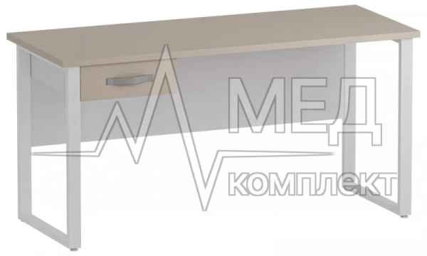 Стол медицинский на металлическом сварном каркасе Меделия М-СЛМ-120/60ДП (УДСП, л) с накладкой и 1 ящиком 1200*600*750