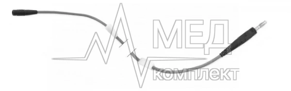 Кабель ЛОРГЕ для подключения к монополярным электродам с разъемом 2,8 мм, аппаратная часть – штекер 4 мм, длина 3 м