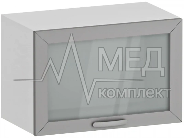 Шкаф навесной с откидной дверкой со стеклом медицинский Меделия М-ШНОс-80 (ДСП с пластиком)