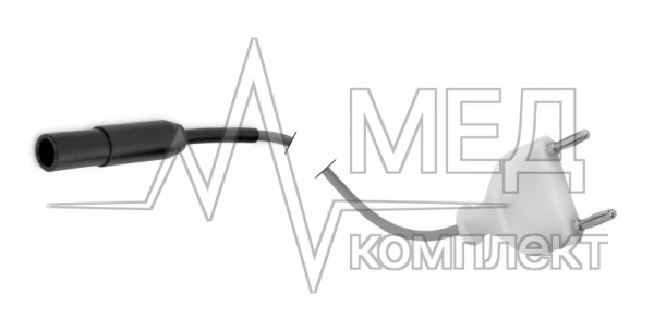 Кабель к биполярным пинцетам ЛОРГЕ инструментальная часть - разъем евростандарт, аппаратная часть – двухполюсная вилка (штекер 4 мм 2 шт.), длина 3 м