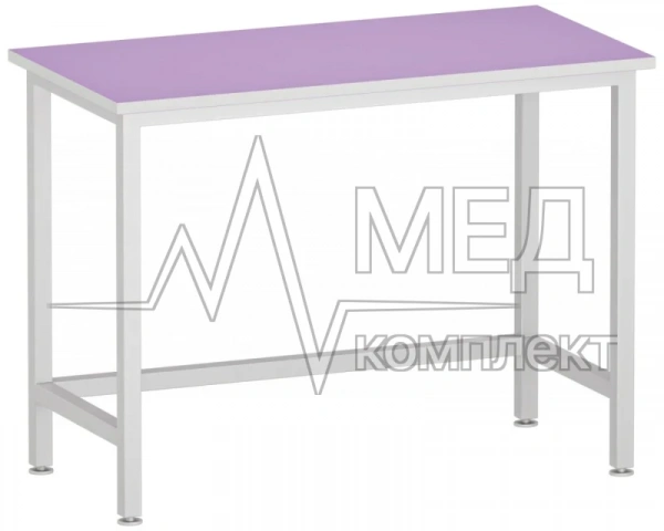 Стол медицинский на металлическом сварном каркасе Меделия М-СЛМ-120/60ДП (ДСП с пластиком, с обвязкой, 1200*600*900)