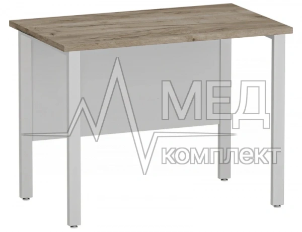 Стол медицинский на металлическом сварном каркасе Меделия М-СЛМ-120/60ДП (ЛДСП) с накладкой 1000*600*750