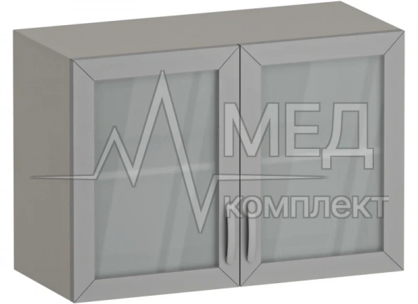 Шкаф навесной двухстворчатый со стеклянной дверкой медицинский Меделия М-ШНс-80 (УЛДСП)