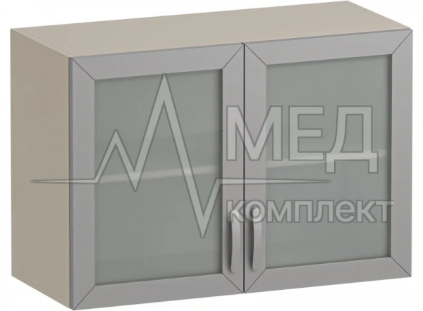 Шкаф навесной двухстворчатый со стеклянной дверкой медицинский Меделия М-ШНс-80 (УДСП)