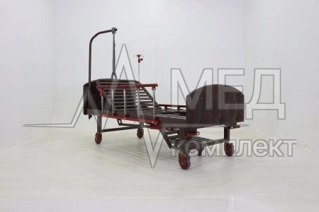 Кровать механическая Med-Mos YG-6 (MM-2124Н-11) ,темный премиум с туалетным устройством и функцией «кардиокресло»