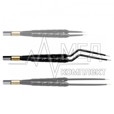 Пинцет биполярный прямой антипригарный BOWA NON-Stick-Gold сферическая рукоятка, длина 180 мм, наконечники прямые 0,3 мм, разъем евростандарт