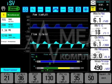 Аппарат ИВЛ Treaton Zisline MV300 K2.24 многофункциональный