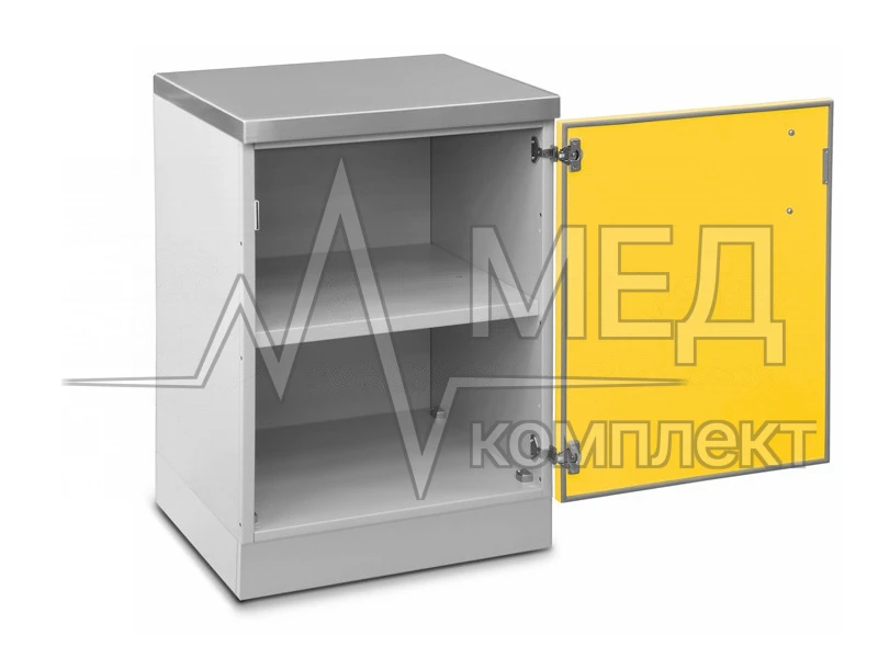 Шкаф медицинский нижний МЕДИН 850x600x600 мм для хранения инструментов и перевязочного материала (с полками)